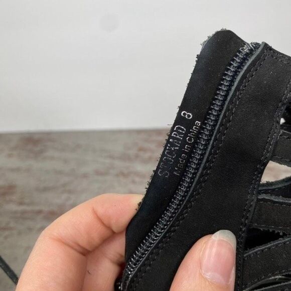 Jeffrey Campbell Stockard Black suede lace up heels 8 Square toe - Picture 4 of 8